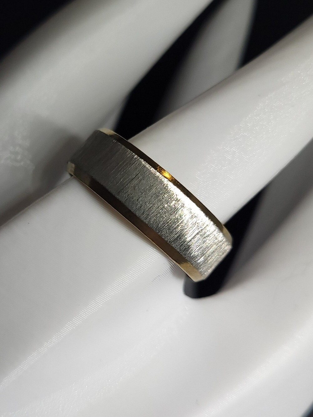 $1 | 10 | Brushed Duo-Tone Wide Band Ring